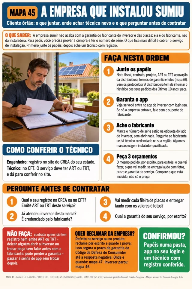 Mapa 45: A empresa que instalou sumiu